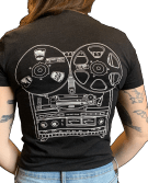 Womans Tape Machine T-Shirt Back